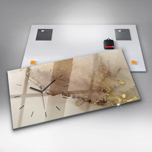 Glass wall clock rectangular Modern Art