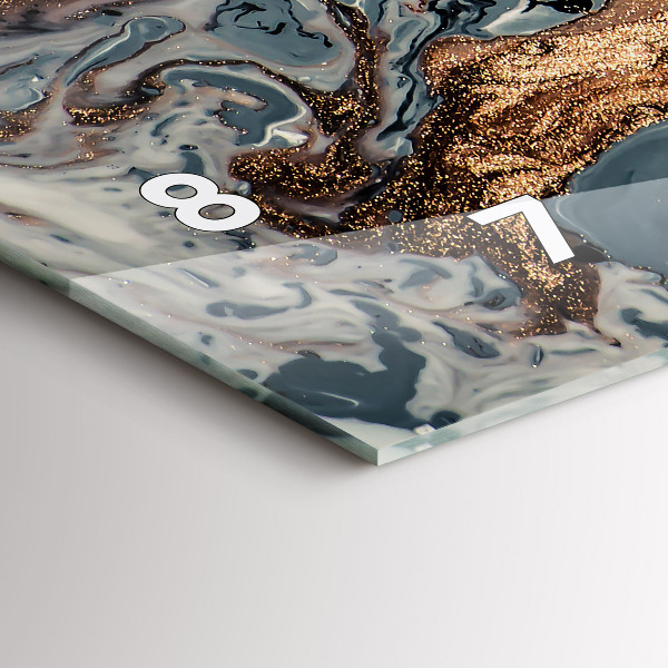 Glass wall clock rectangular Marble Art Abstract