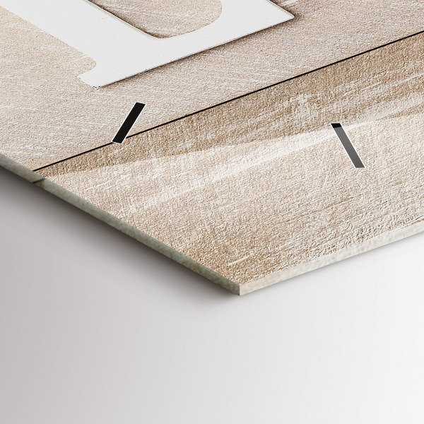 Glass wall clock rectangular The inscription love