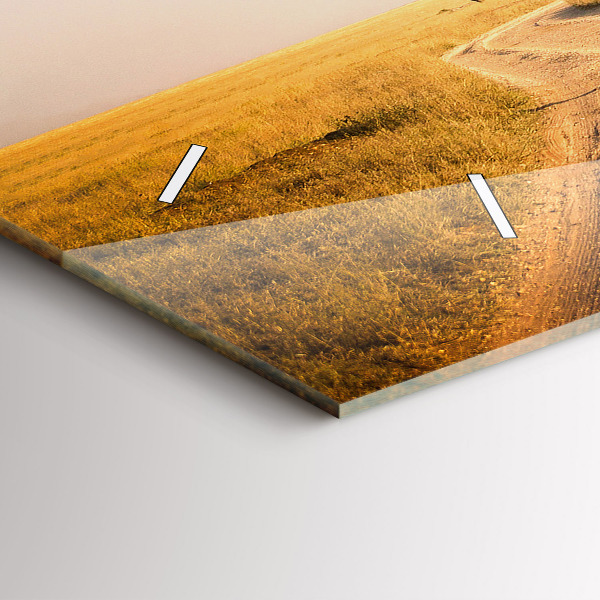 Glass wall clock rectangular African Landscape