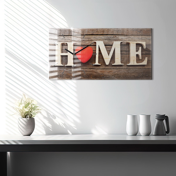 Glass wall clock rectangular The inscription house