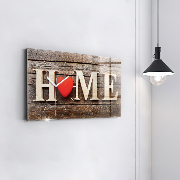 Glass wall clock rectangular The inscription house