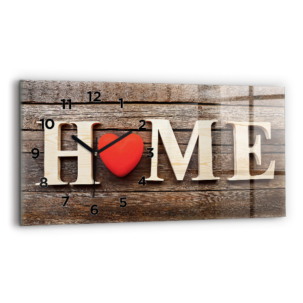 Glass wall clock rectangular The inscription house