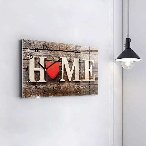 Glass wall clock rectangular The inscription house