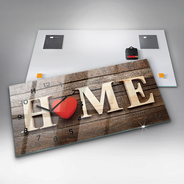 Glass wall clock rectangular The inscription house