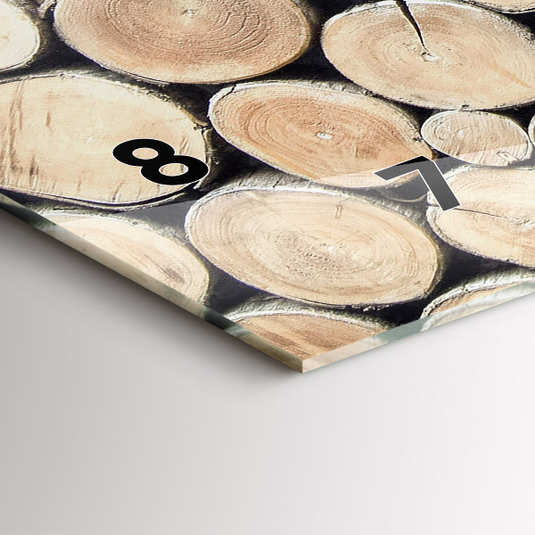 Glass wall clock rectangular Tree stumps cut down