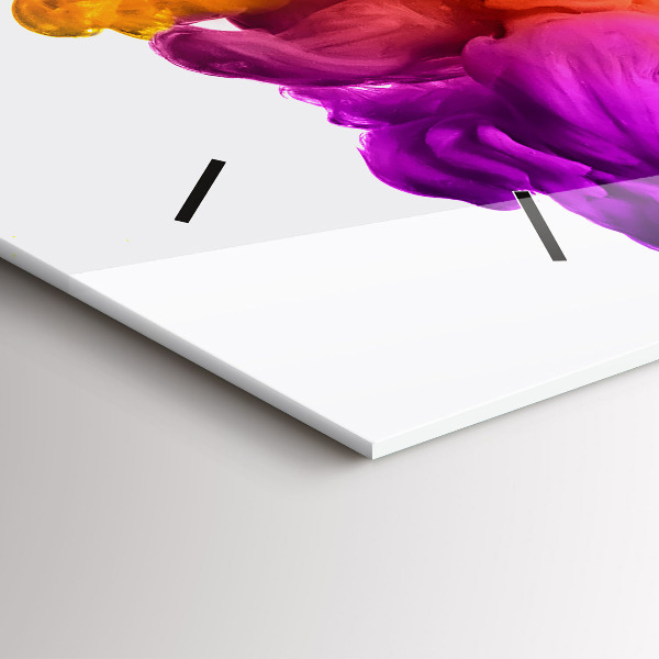 Glass wall clock rectangular Rainbow of colors