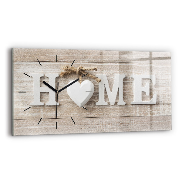 Glass wall clock rectangular The inscription house