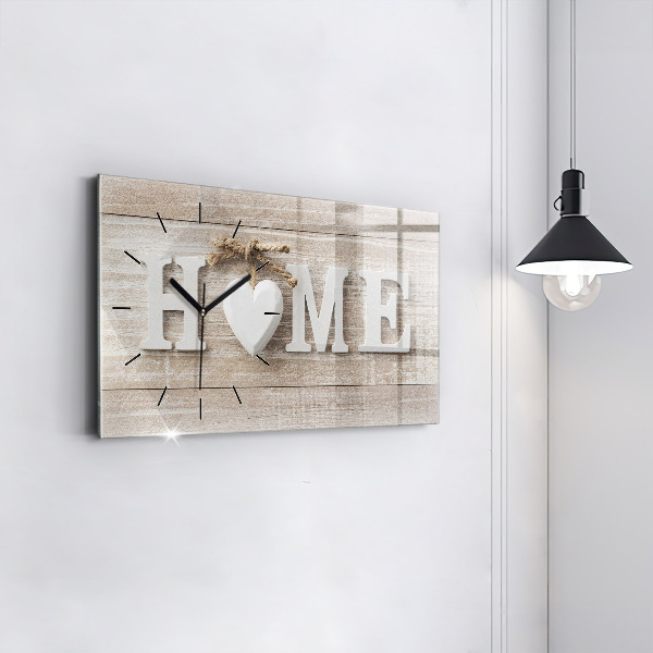 Glass wall clock rectangular The inscription house