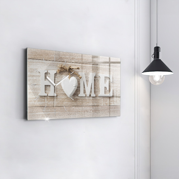 Glass wall clock rectangular The inscription house