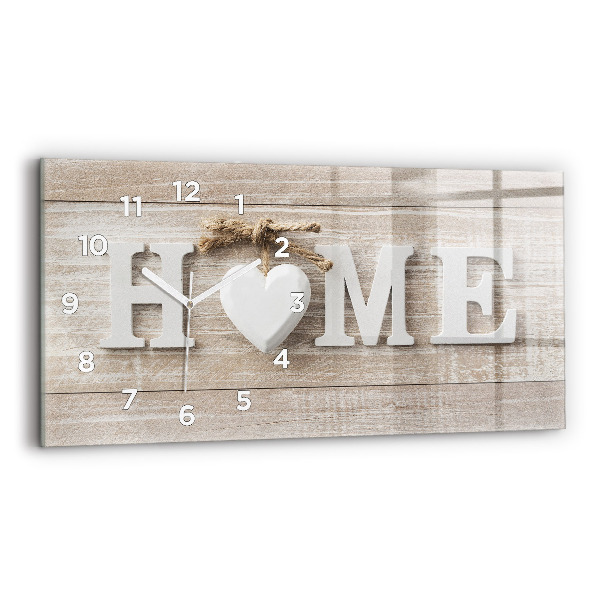 Glass wall clock rectangular The inscription house