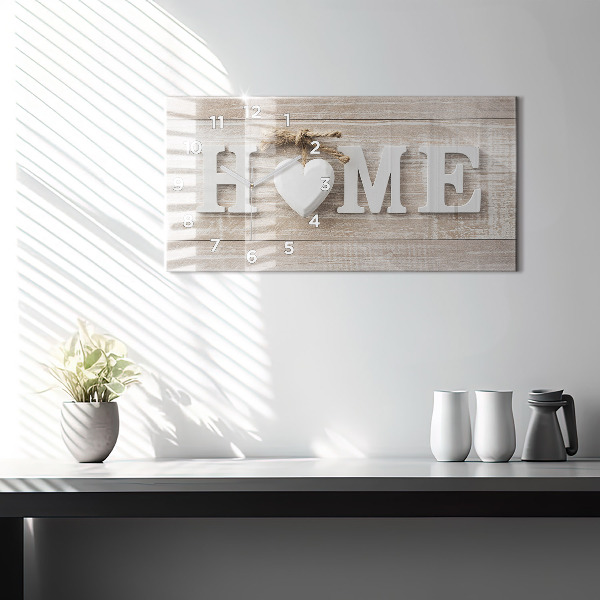 Glass wall clock rectangular The inscription house
