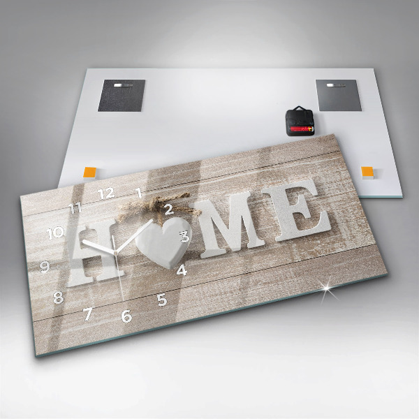 Glass wall clock rectangular The inscription house