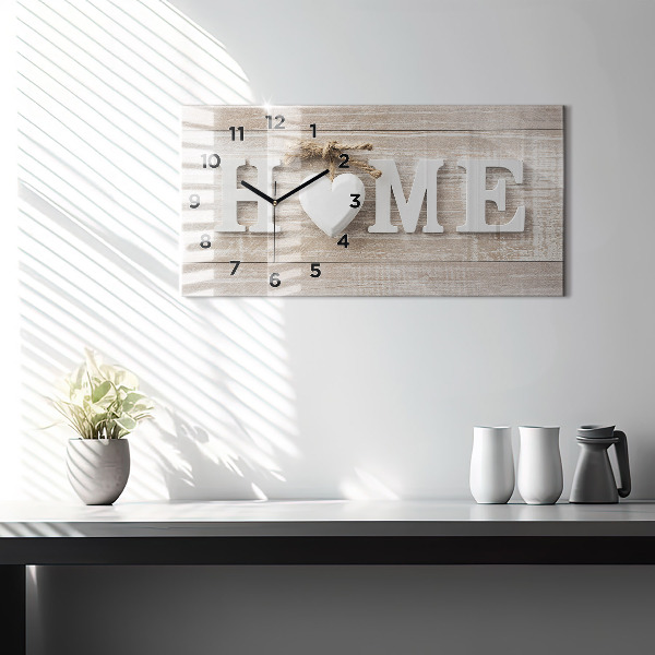 Glass wall clock rectangular The inscription house