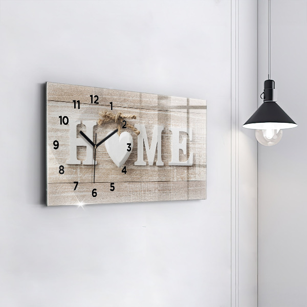 Glass wall clock rectangular The inscription house