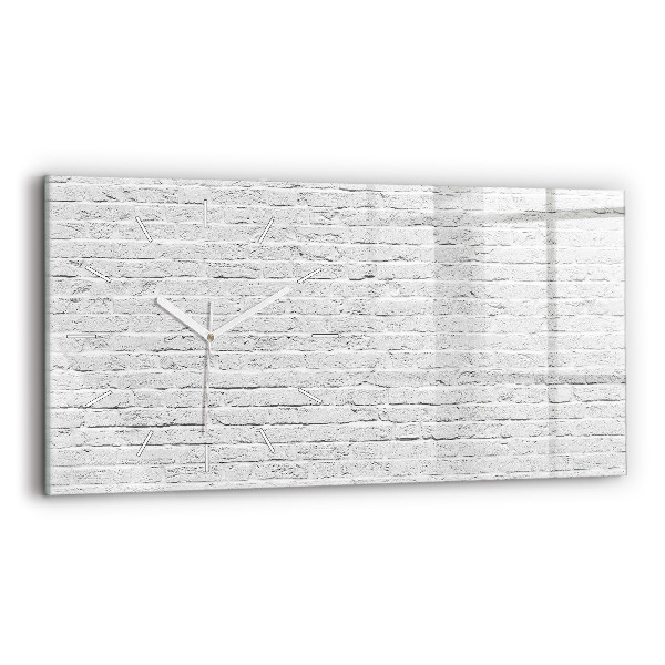 Glass wall clock rectangular Brick wall