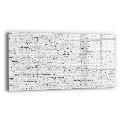 Glass wall clock rectangular Brick wall