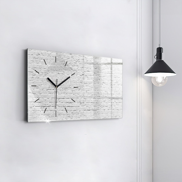 Glass wall clock rectangular Brick wall