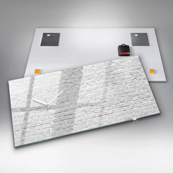 Glass wall clock rectangular Brick wall