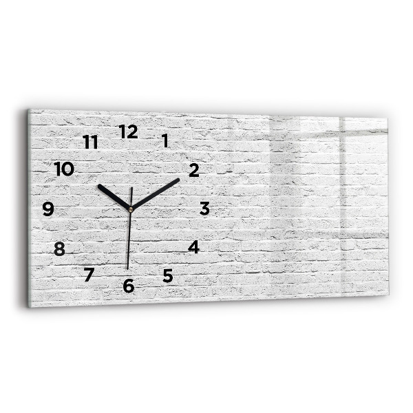 Glass wall clock rectangular Brick wall