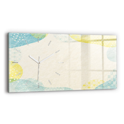 Glass wall clock rectangular Pattern frame