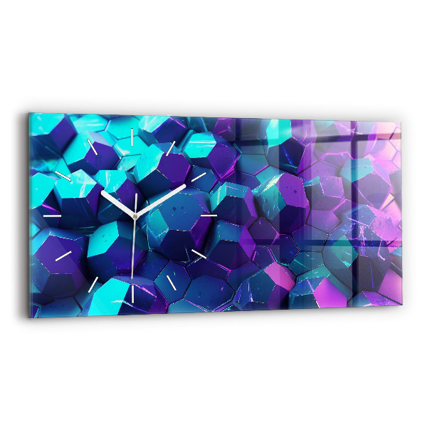 Glass wall clock rectangular Geometric figures
