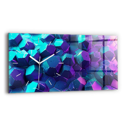Glass wall clock rectangular Geometric figures