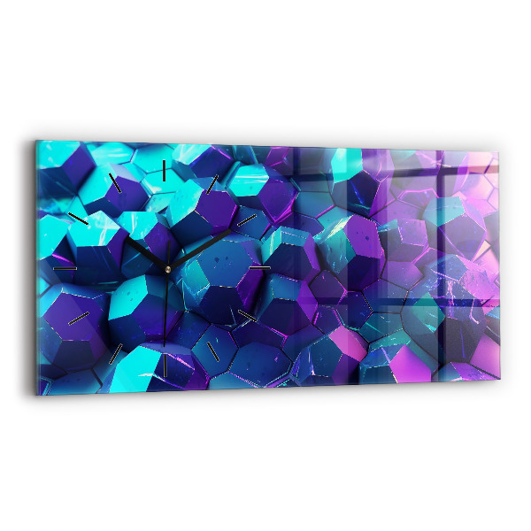 Glass wall clock rectangular Geometric figures