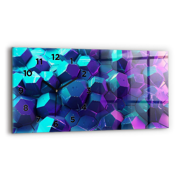 Glass wall clock rectangular Geometric figures