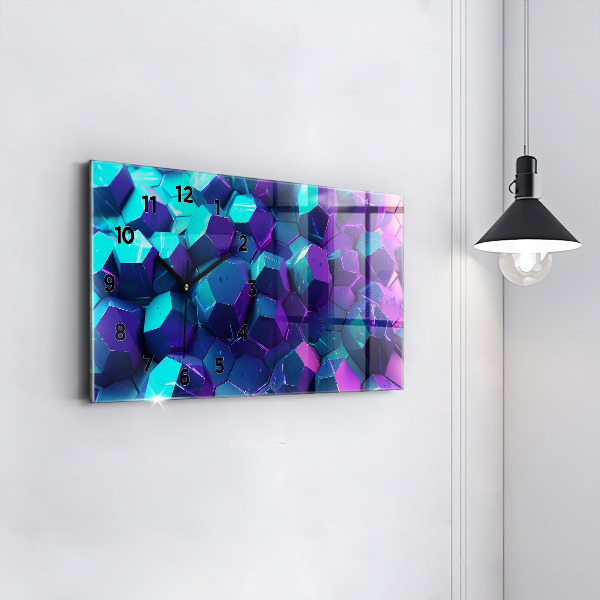 Glass wall clock rectangular Geometric figures