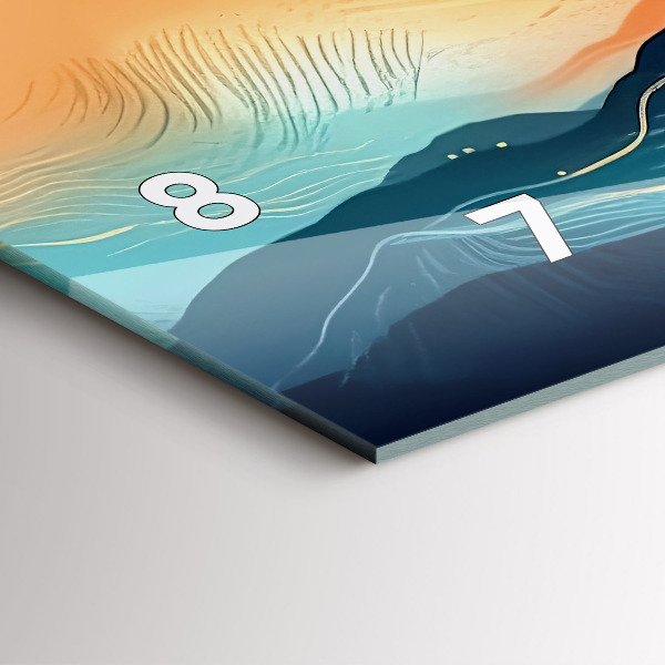 Glass wall clock rectangular Mountain landscape