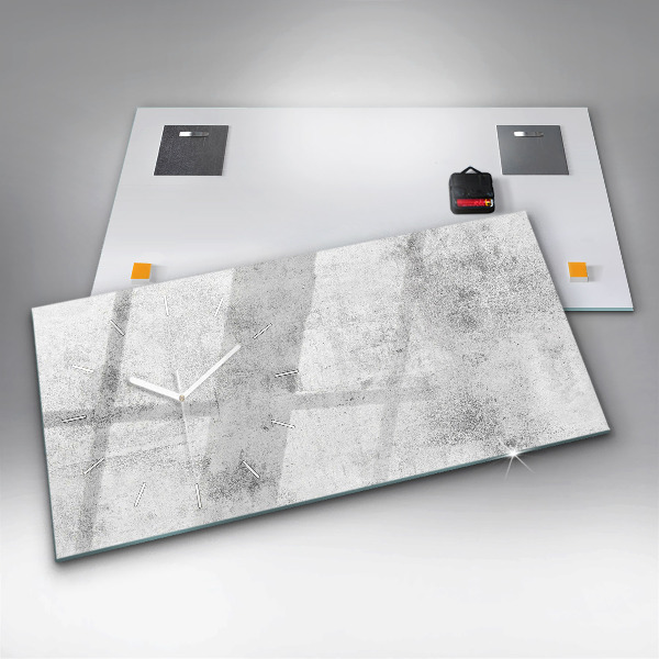 Glass wall clock rectangular Concrete wall