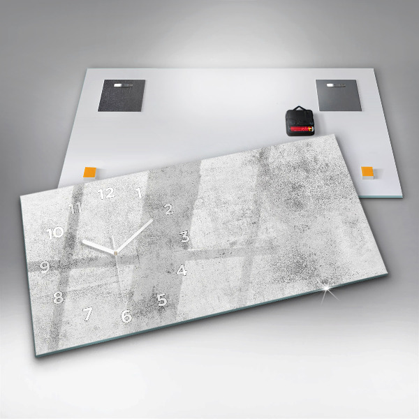 Glass wall clock rectangular Concrete wall