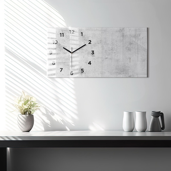 Glass wall clock rectangular Concrete wall
