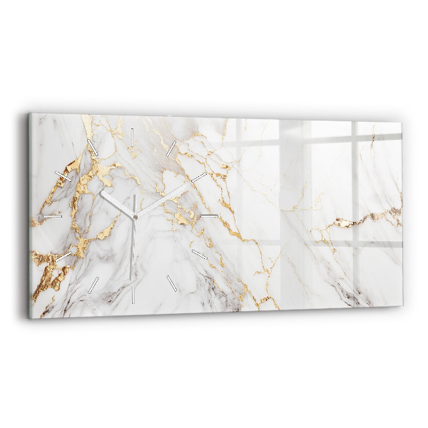 Glass wall clock rectangular Decorative marble