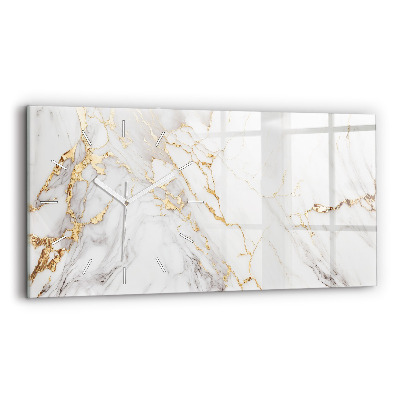 Glass wall clock rectangular Decorative marble