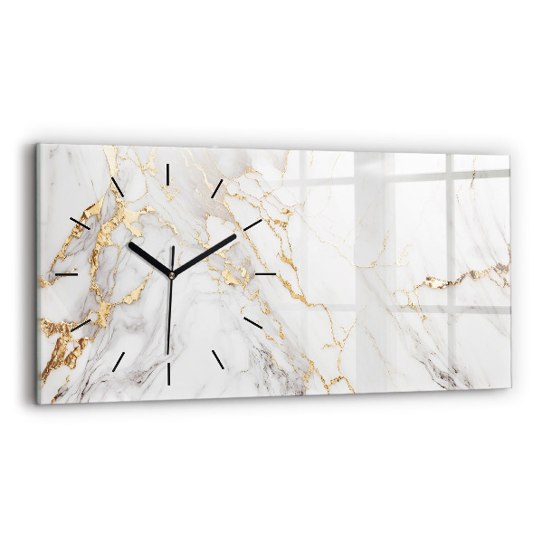 Glass wall clock rectangular Decorative marble