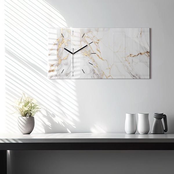 Glass wall clock rectangular Decorative marble