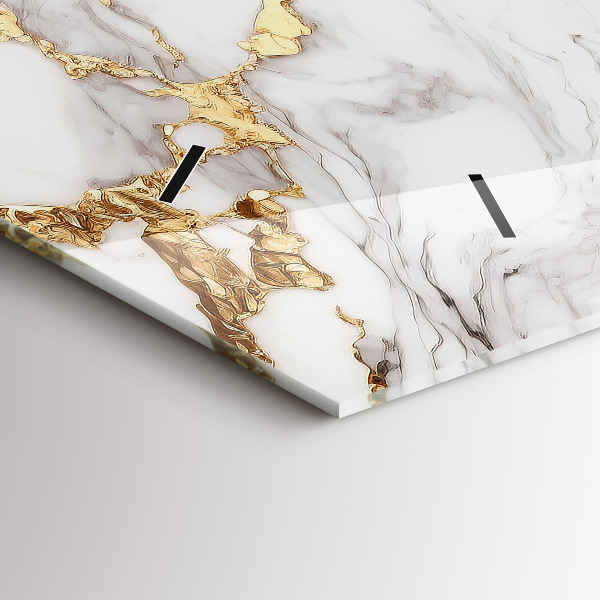 Glass wall clock rectangular Decorative marble