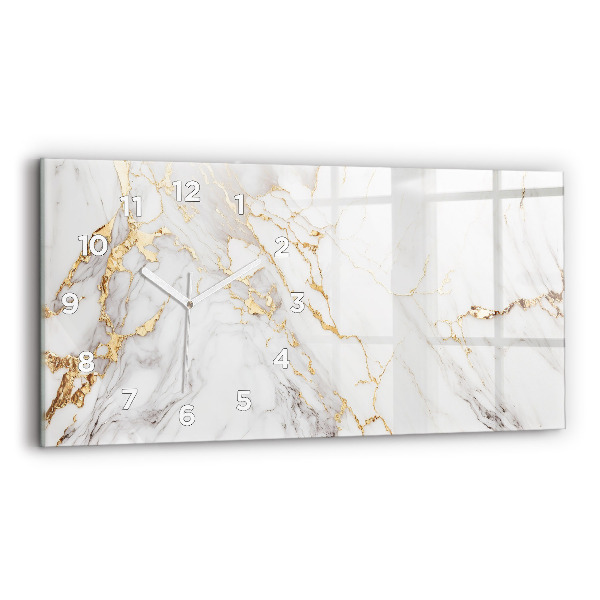 Glass wall clock rectangular Decorative marble