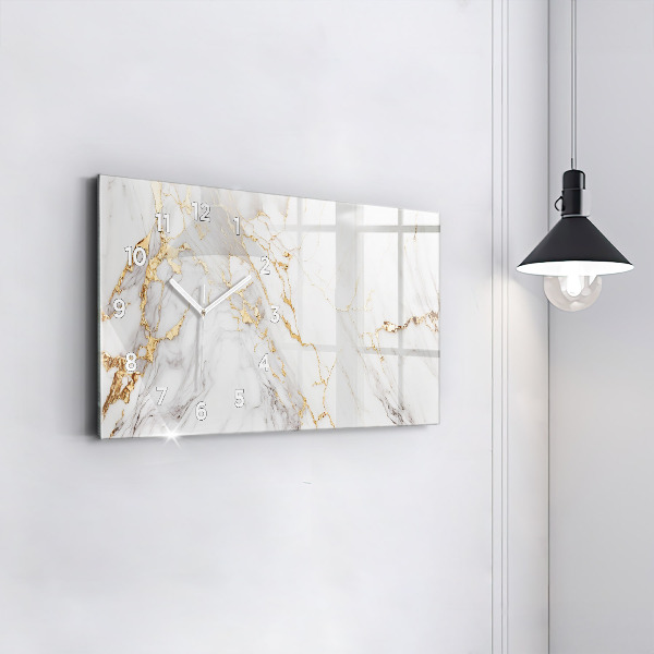 Glass wall clock rectangular Decorative marble