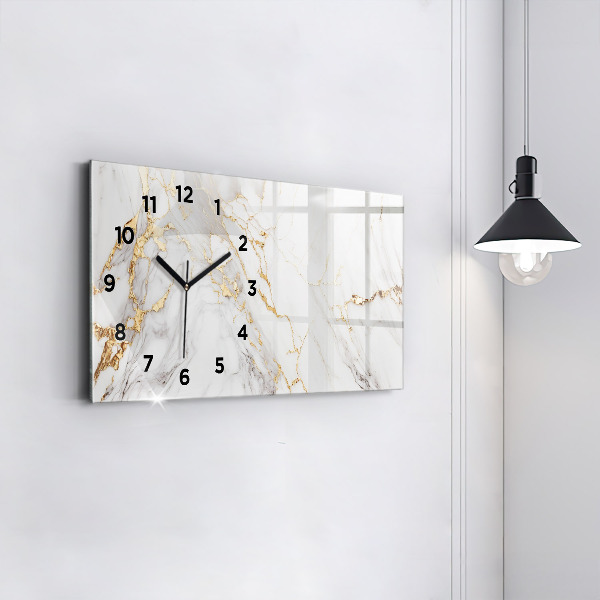 Glass wall clock rectangular Decorative marble