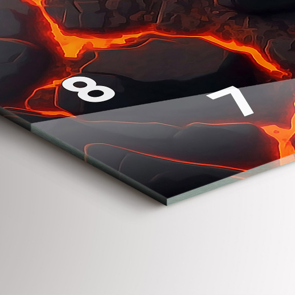 Glass wall clock rectangular Lava volcano