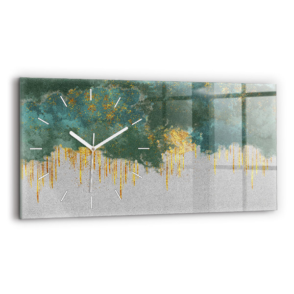 Glass wall clock rectangular Decorative pattern