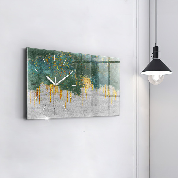 Glass wall clock rectangular Decorative pattern
