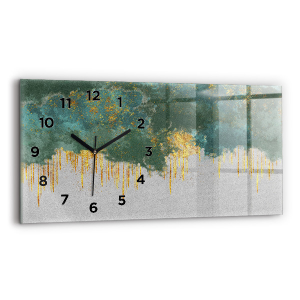 Glass wall clock rectangular Decorative pattern