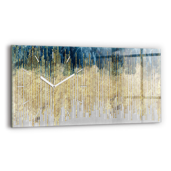 Glass wall clock rectangular Decorative pattern