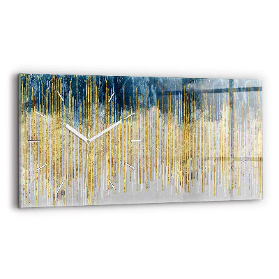 Glass wall clock rectangular Decorative pattern