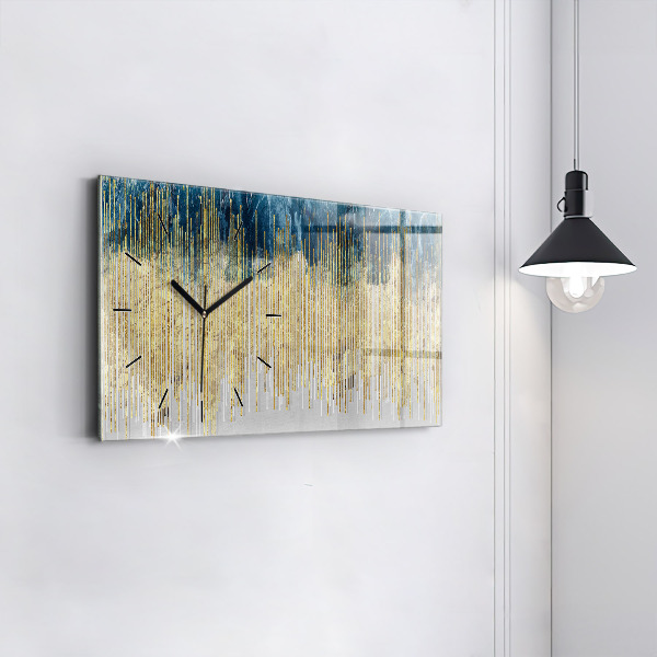 Glass wall clock rectangular Decorative pattern