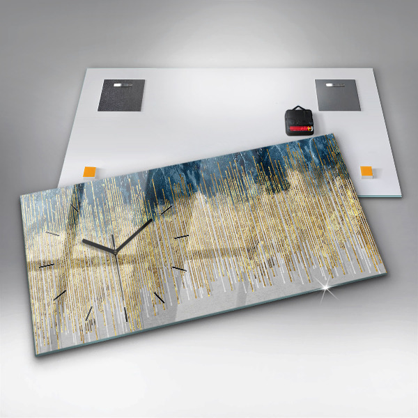Glass wall clock rectangular Decorative pattern